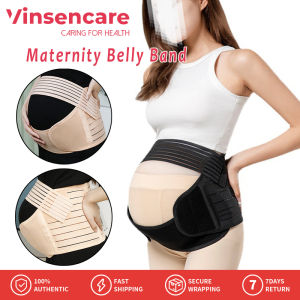 Vinsencare 3 In 1 เข็มขัดพยุงหลัง คลอดก่อนคลอดบุตรยางยืด เอวตัวช่วยระบายอากาศผ้าพันแผล สำหรับหญิงตั้งครรภ์