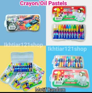 Crayon Candy Oil pastels karakter lucu murah/1 Box 12 Warna krayon OIL PASTEL