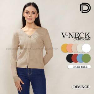 🇲🇾 DESINCE Women Knitted Cardigan Long Sleeve Jacket Woman Outerwear Solid Color Jackets Jaket Perempuan Kardigan WT 164