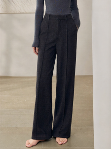 Roey s house | Simple Versatile Grey Straight-Cut Relax Fit Business Casual Womens Pants