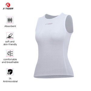 X-TIGER Sports Vest Womens Breathable Sleeveless Quick-Dry Vest Sports Bra Cycling Jersey Cycling Sports Short-Sleeved Shirt