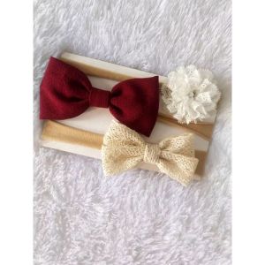 3 pcs Headband baby nylon premium Bandana bayi Newborn karet nilon lembut aman untuk bayi baru lahir Bando bayi lucu karet nilon elastis