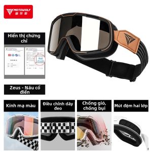 MOTOWOLF | Kính Chống Gió Cát cho Mũ Bảo Hiểm Đua Xe Phong Cách Retro