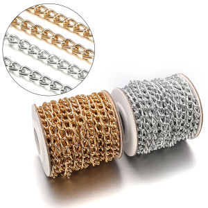 2-5Yards/Roll Aluminum Chain Metal Twist Link Chain For DIY Jewelry Making Clothing Bag Necklaces Bracelets Accessories Supplies