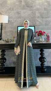 gamis abaya annemarie muslimah motif simple produk Amore by ruby edisi am04 gamis viral kekinian