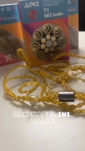 Cable QKZ T1 Kabel No Microphone Tanpa Mic IEM Upgrade 200 Cores 8 Strand FOR KZ QKZ TRN CCA QDC Type 2 pin