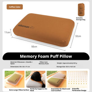 Hikeman Memory Foam Pillow Travel Business Trips Light weight Slow-Rebound Nap Pillow Side Sleepers with Neck Support