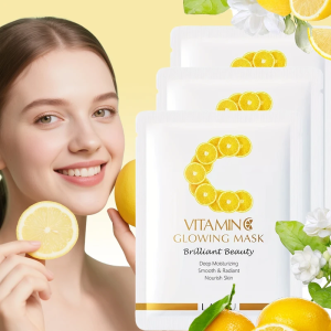 Bộ Mặt Nạ Làm Sáng Da LAlKOU Vitamin C 5/6/10 Chiếc Sản Phẩm Chăm Sóc Da Cần Thiết Cho Làn Da Rạng Rỡ Chống Lão Hóa Dưỡng Ẩm Làm Trắng Da Dành Cho Nữ