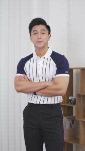 Áo thun polo nam YODY phối vai in tràn kẻ trẻ trung năng động APM6113