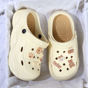 Womens Summer 2024 EVA Clog Shoes Cute Thick Bottom Sandals Outdoor Beach Wear Comfortable Flat Heel round Toe Daily Casual