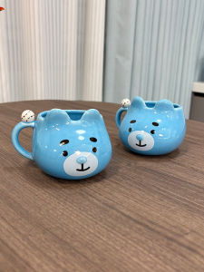 Simple Ceramic Cute Bear Mugs Cartoon Milk Cups 3D Children Breakfast Cups Dehua County Origin Handmade Not Supported