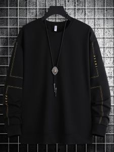 ROMON | Romon Large Size Mens Sweatshirt Casual Long Sleeve Printed T-shirt Spring Autumn Fashionable Comfortable Underwear Top