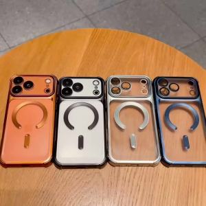 Luxury Magnetic Phone Case for IPhone 13 14 15 16 17 Pro Max Air 17Pro for Magsafe Wireless Charge Shockproof Protector Cover