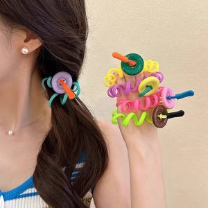 Phụ Kiện Tóc Dễ Thương Có Nút Dây Điện Thoại Phụ Kiện Tóc Nữ Cao Cấp Không Gây Hư Hại Cho Tóc Dây Buộc Tóc Bằng Cao Su