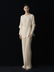 Cicidream New Spring Natural Texture Cotton Zen Style Long Sleeve Shirt Unbleached Wabi-Sabi Style Zen Meditation Top