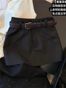 Váy Ngắn Phong Cách Hàn Quốc Cạp Cao Có Dây Thắt Lưng Cho Nữ Mùa Xuân Thu Váy Chữ a Cỡ Lớn Thường Ngày Váy Quần