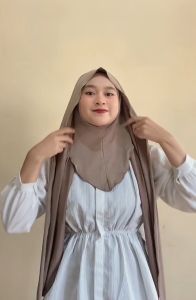 Hijab Pashmina Oval Inner Jersey Instan dan Pashmina Leher Maribel