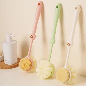 Bàn Chải Tắm Hai Mặt Bằng Silicon Có Tay Cầm Dài - Bàn Chải Massage Tẩy Tế Bào Chết Rửa Lưng Cho Phòng Tắm