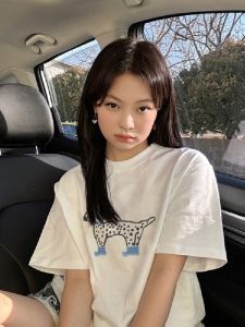 Pure Cotton American Style Short Sleeve T-Shirt for Women Dog Print Casual Comfortable Summer Top Chic Korean Version