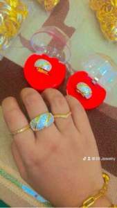 Cincin emas bangkok cop 916 adjustable persis ori