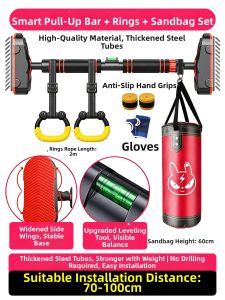 PINNAI | Home Pull-up Bar No-drilling Door or Wall Mounted Single Bar