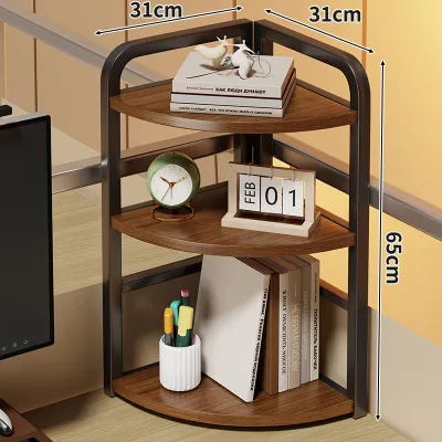 Space-saving Triangle Bookshelf for Office Corner
