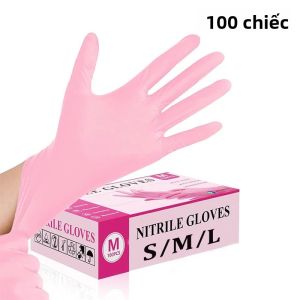 10-100 Chiếc Găng Tay Nitrile Dùng Một Lần Màu Hồng Chống Thấm Nước Chống Tĩnh Điện Cho Nhà Bếp Nấu Ăn Vệ Sinh An Toàn Không Cao Su Không Bột