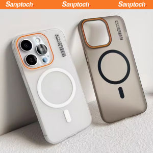 Sanptoch Ultra Slim Matte Magnetic Phone Case For iPhone 16 / 15 / 14 / 13 Pro Max For Magsafe Skin-friendly Cover For iPhone 16 15 14 Plus Anti-fingerprint Translucent Casing