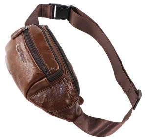 Royal Bagger Genuine Cow Leather Fashion Chest Waist Bag For Men Boys Causal Outdoor Sports Work Student Cool Crossbody Shoulder Bags