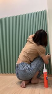 wallah ไม้ระแนง ระแนงไม้ เหมาะสำหรับคนชอบแต่งบ้าน เพิ่มความสวยงาม ทำให้บ้านน่าอยู่มากขึ้นรุ่นM014-Oak