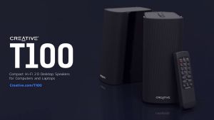 CREATIVE T100 Compact Hi-Fi 2.0 80w Bluetooth Desktop PC Speakers