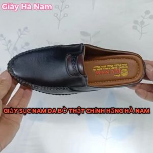 Dép Bít Mũi Nam HA NAM Da Bò Thật Cao Cấp GSB2075