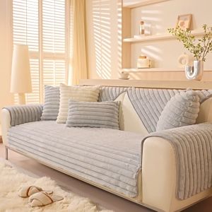Rabbit plush sofa cushion thickening Autumn and Winter New Collection simple high-grade Anti slip seat cushion Light luxury leath