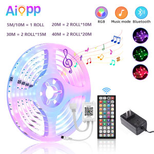 LED Strip Lights RGB 3535 With 44Keys Reomote +app+ Bluetooth Control Flexible Lamp Dance Along With The Music Multi-Color Home Environment Atmosphere Decoration