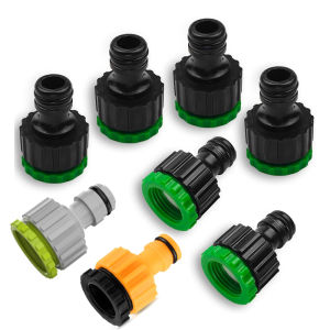 Garden Hose Tap Connector 3/4 inch and 1/2 inch BSP 2in1 Threaded Faucet Adapter Hose Connection Set for Garden Irrigation