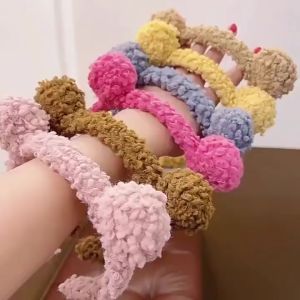 Bando Karakter POMPOM Telinga Beruang Bear bulu korea kekinian Bandana bando handuk Aksesoris Rambut