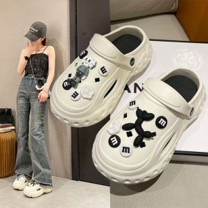 รองเท้าแตะแบบสวมสำหรับผู้หญิงในช่วงฤดูร้อนปี 2024 ทรงส้นสูง สวมใส่สบาย กันลื่น แฟชั่นสำหรับใส่ไปทำงาน รองเท้าแตะชายหาด