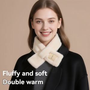 Winter Womens Faux Rabbit Fur Scarf Soft Plush Solid Color Neck Collar Warmer for Adults And Children