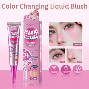 Warm Color Changing Liquid Blush Lightweight Nongreasy Silky Holding Liquid Blush Rouge Shimmering Blush Cream Magic Makeup