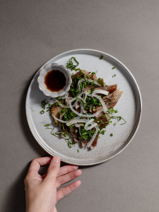 Nordic High-End Gray White Ceramic Plate 8.25 Inches round Dinner Plate Pasta Steak Plate Multi-Functional Dishwasher Safe