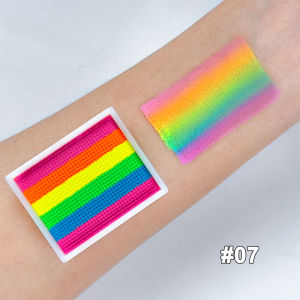 5-Color Rainbow Face & Body Paint - Water-Activated UV GlowVibrant Stripes for Halloween Christmas Music Festivals & Parties