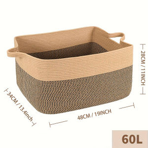Large Capacity Cotton Rope Woven Dirty Clothes Basket Living Room Blanket Baby Toy Miscellaneous Items Organizer Basket