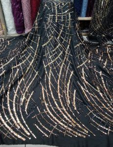 Bahan tille squin full payet mewah terbaru cod harga per meter