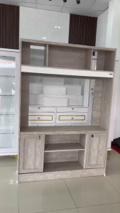 ตู้โชว์ทีวี 120cm แบบต่อสูง งานคุณภาพ รุ่น LEON สินค้าประกอบเสร็จ, พร้อมใช้งานทันที, โครงสร้างแข็งแรง, 50 นิ้ว