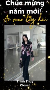 Áo nữ chất voan tay dài sang trọng thanh lịch