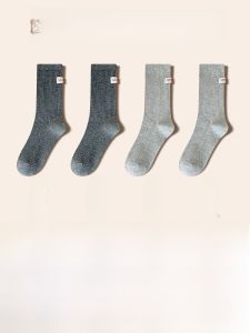 JINGCHI | Tất cotton thể thao dài đến bắp chân cho nữ Tất cotton mùa xuân thu đông đa năng Tất dài không xương Tất dài cho bà bầu Tất dài đến giữa bắp chân