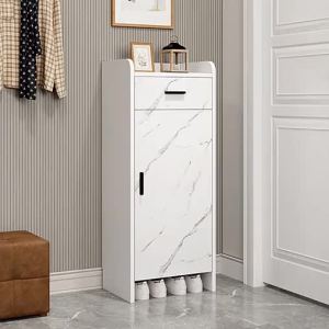 HYD0 New Arrival Minimalist Modern Small Shoe Cabinet Ultra Narrow Door Gap Door Entrance Home Use Small Size Single Door with Drawer q0r1s