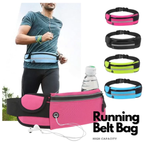 Tas Pinggang Olahraga Lari Sepeda Muat Banyak Anti Air Ringan Tali Elastis Glow Reflector JCTG07