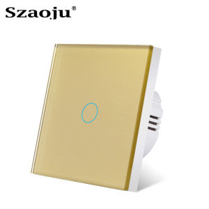 EU Touch Switch LED Crystal Glass Panel Wall Lamp Light Switch 1/2/3 Gang AC100-240V LED Sensor Switches Interruttore