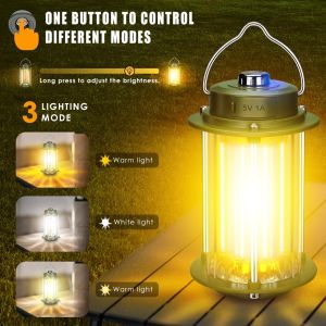 USB Rechargeable Camping Light Portable Lantern LED Flashlight Handheld LED Light 3 Color Light Source Outdoor Waterproof Rechargeable Lamp for Camping Birthday Party